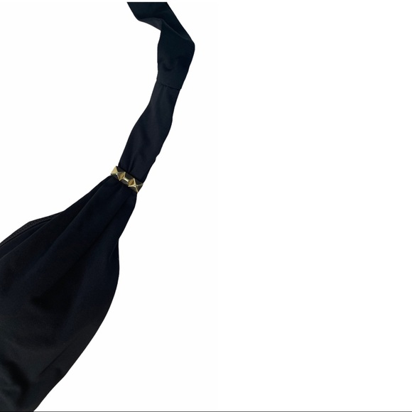 BCBGMaxAzria Plunge V Neck Halter Swimsuit - Picture 4 of 11